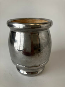 Silver Wooden Mate Gourd- Yerba mate cup