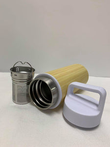 Portable Lid Bamboo Tea Thermo