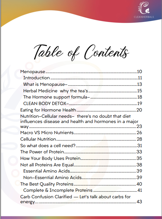 eBook: Your Hormone Support through Clean Nutrition, Herbs, Exercise, and Detox